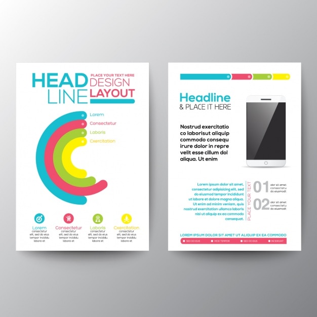 Free vector coloured brochure template