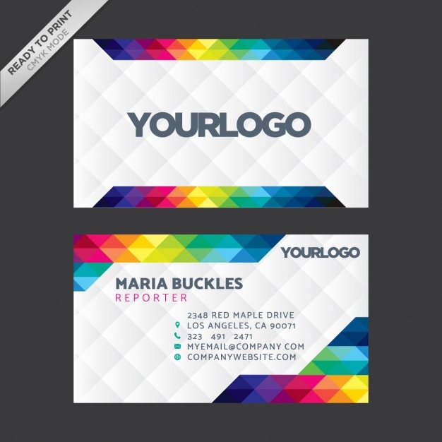 Free vector coloured business card design