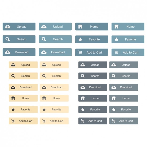 Free Vector coloured buttons collection