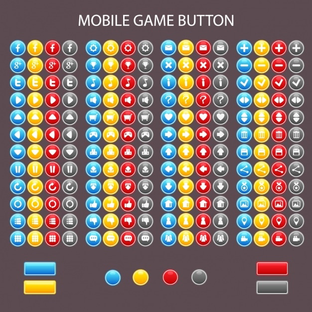 Free vector coloured buttons collection