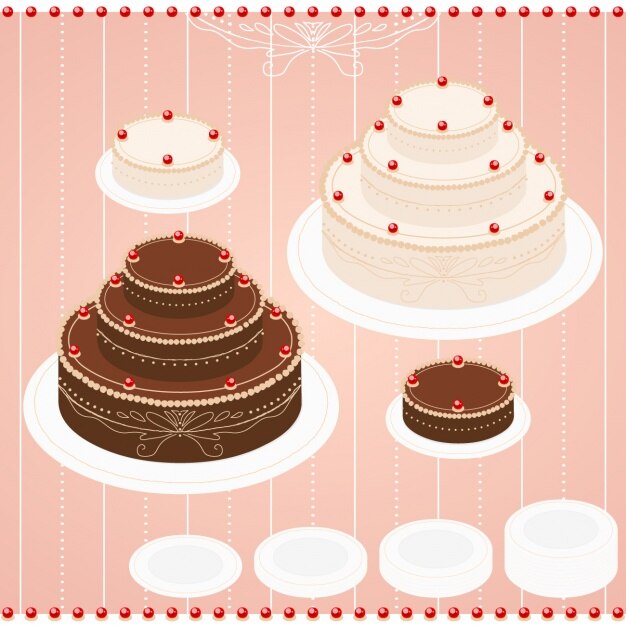 set the cakes in the style of minecraft (2D and 3D with a different number  of candles) Stock Vector