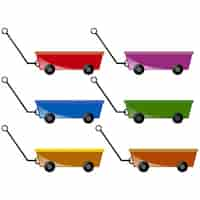 Free vector coloured carts collection