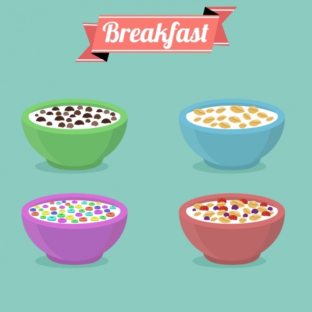 Coloured cereal bowl collection
