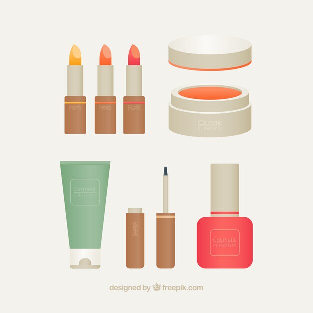 Coloured cosmetic elements