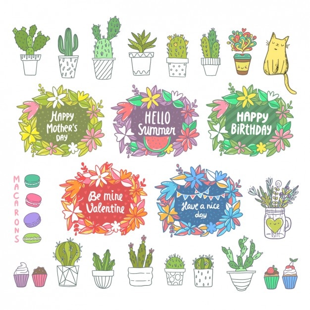 Free vector coloured design elements