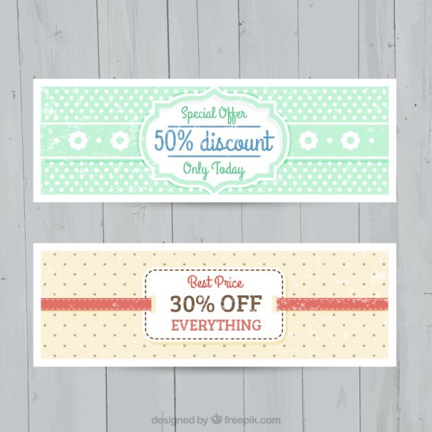 coloured discount banners design