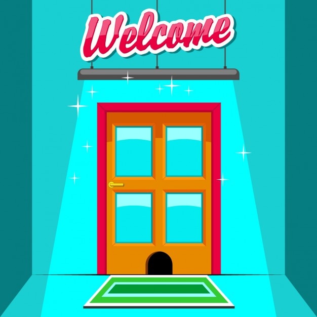 Free vector coloured door background