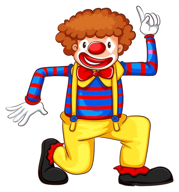 Free vector a coloured drawing of a clown