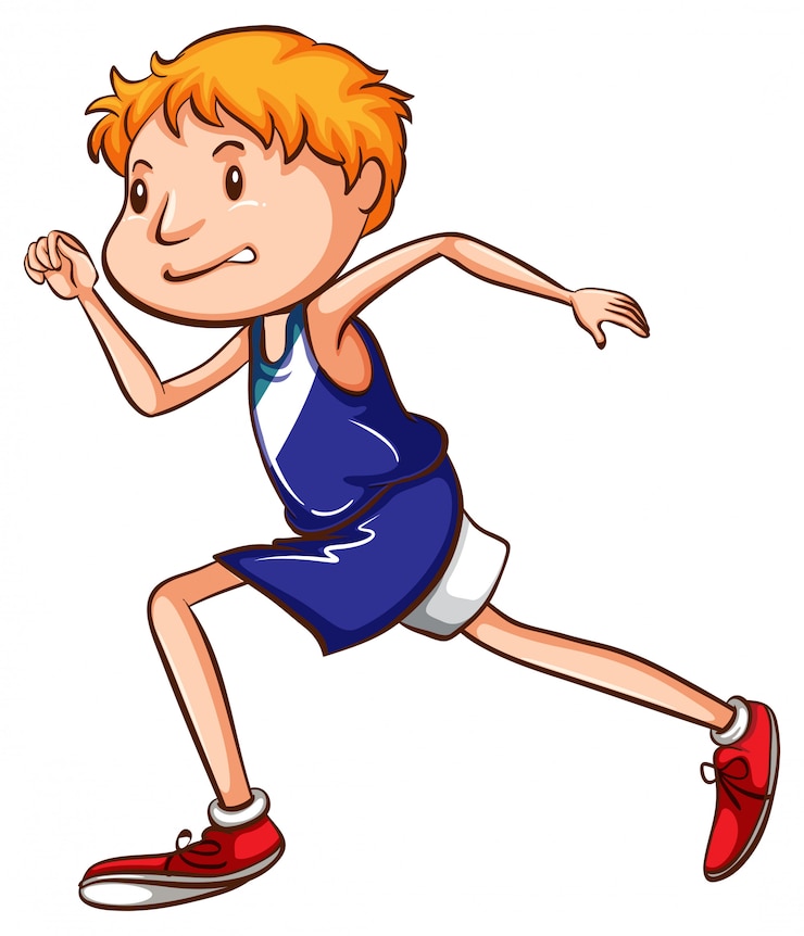 मुफ़्त वेक्टर a coloured drawing of a young runner