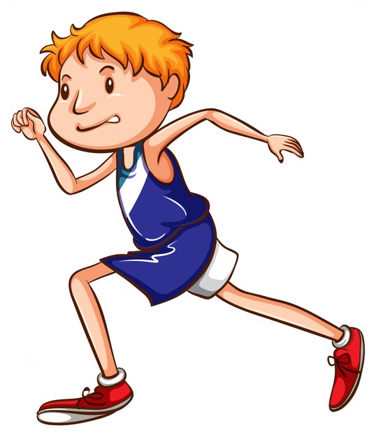 A coloured drawing of a young runner