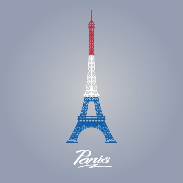 Free vector coloured eiffel tower background