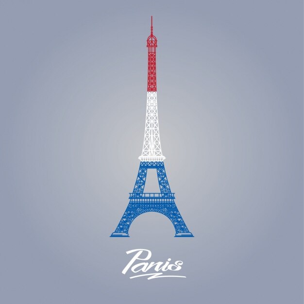 Coloured eiffel tower background