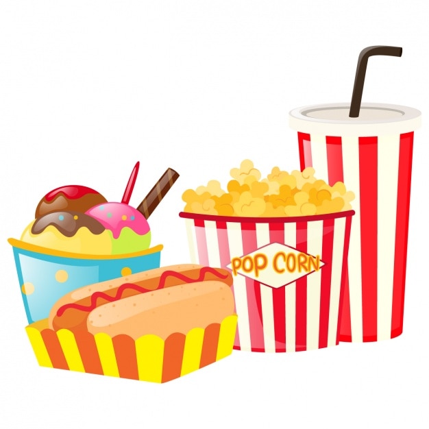 Free vector coloured fast food design