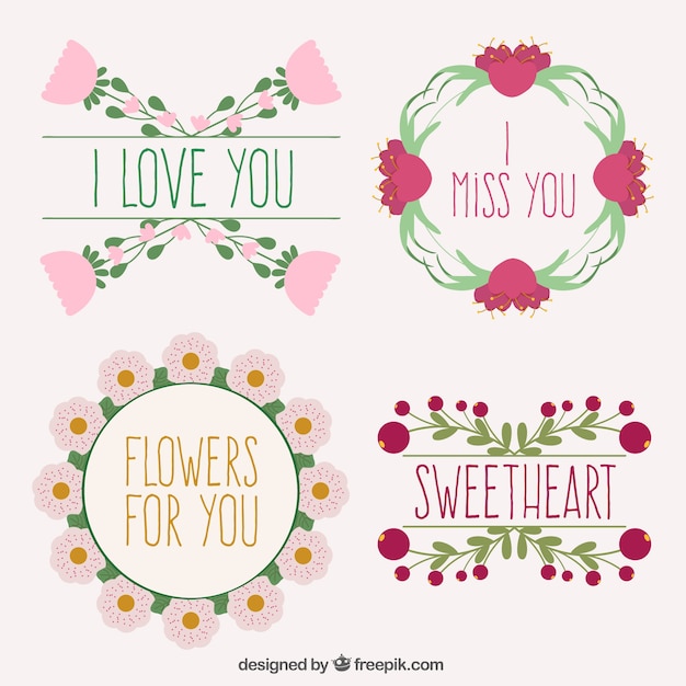 Free vector coloured floral frames collection