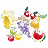 Free vector coloured fruits collection