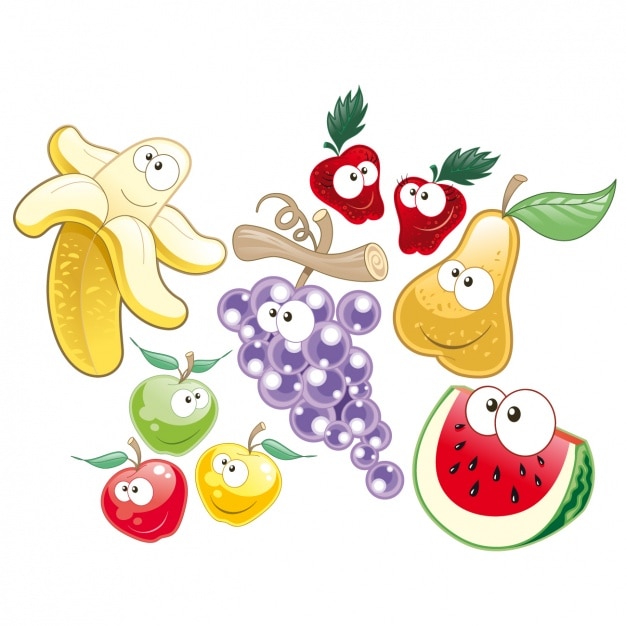 Free Vector coloured fruits collection