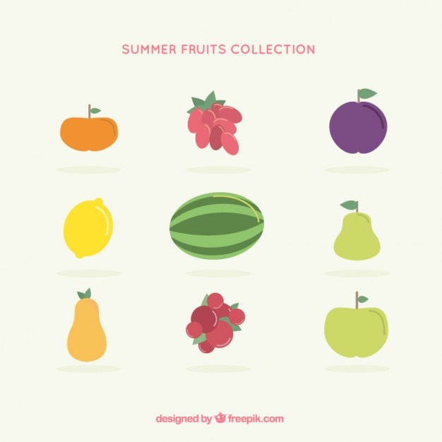 Coloured fruits collection