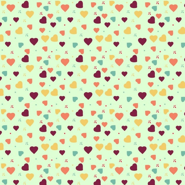 Coloured hearts pattern