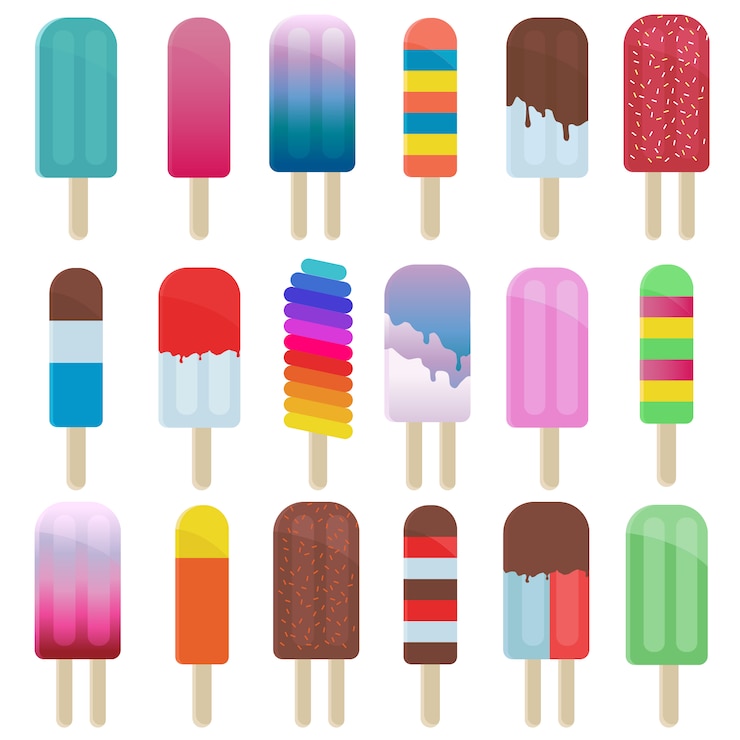 Free Vector coloured ice creams collection