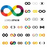 Free vector coloured infinite symbols collection