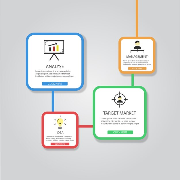 Цветные инфографики шаблон