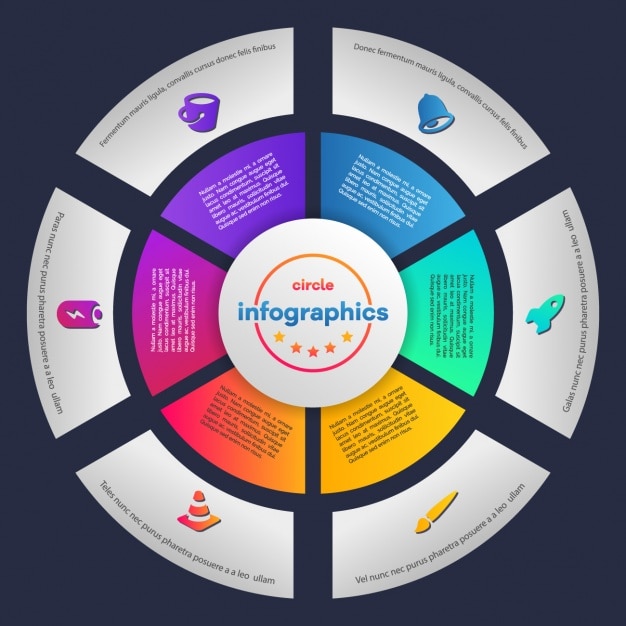 Vettore gratuito colorato modello infografica