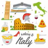 Free vector coloured italy elements