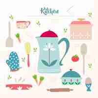 Free vector coloured kitchen elements