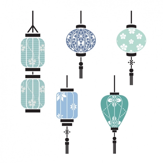 Free vector coloured lamps collection