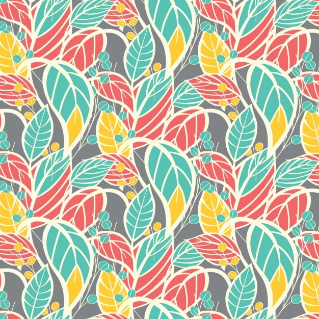 Free vector coloured leafs pattern design