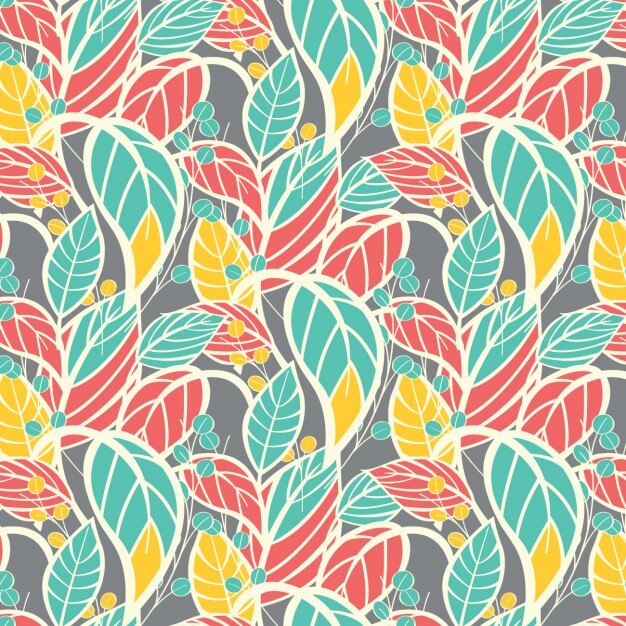 컬러 잎 패턴 디자인