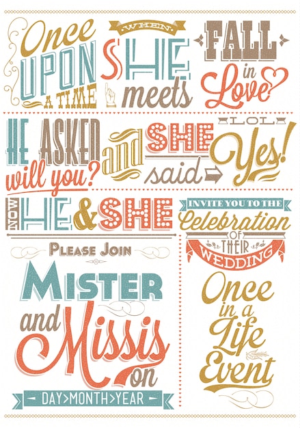 Coloured letterings collection