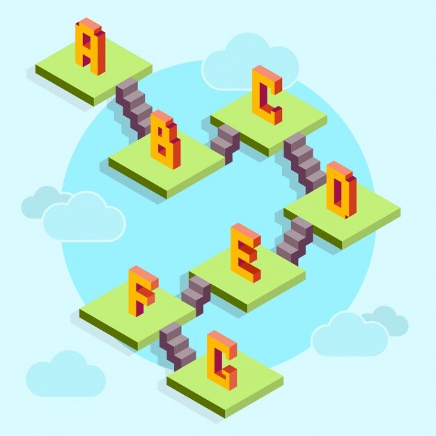 Free Vector coloured letters of a game