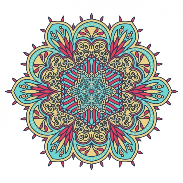 Free vector coloured mandala design