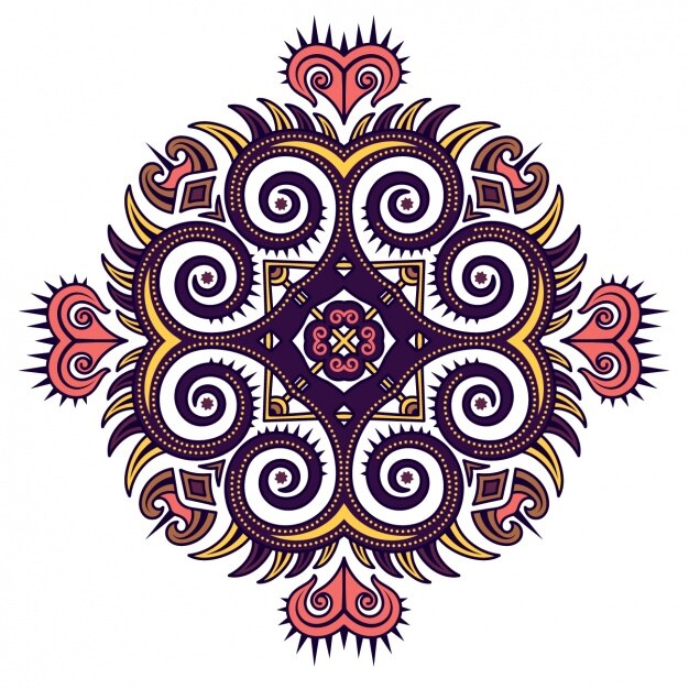 Free Vector | Coloured mandala design