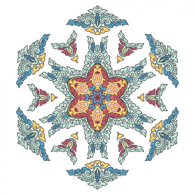 Free vector coloured mandala design