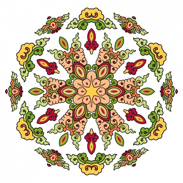 Free Vector coloured mandala design