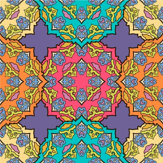 Free vector coloured mandala pattern design