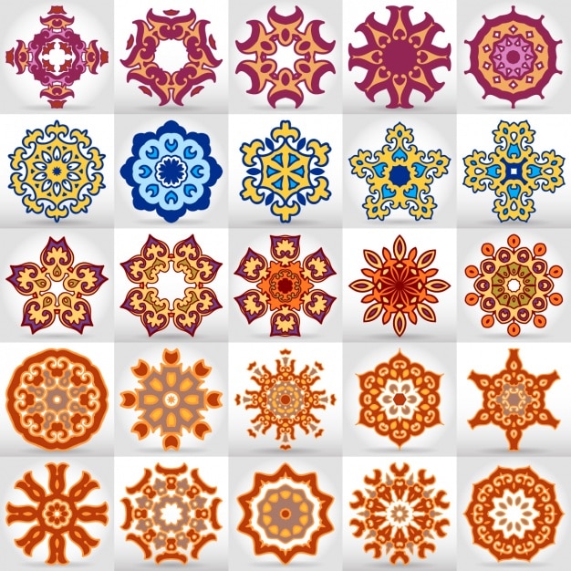 Free vector coloured mandalas collection