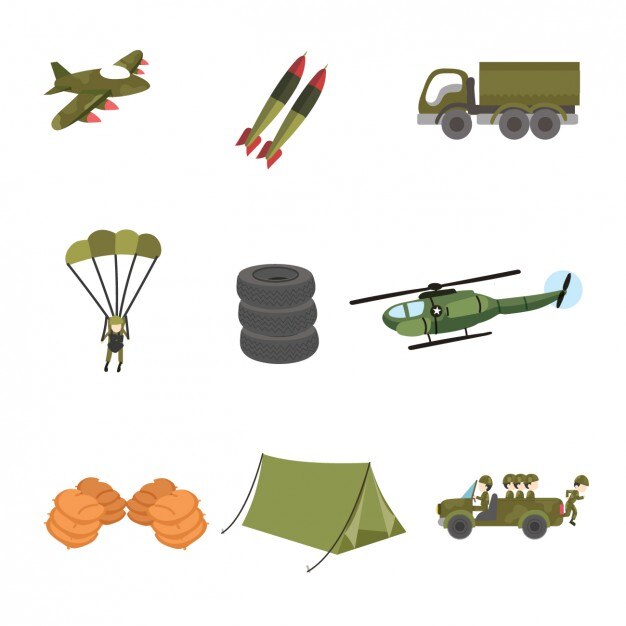 Free Vector coloured military designs