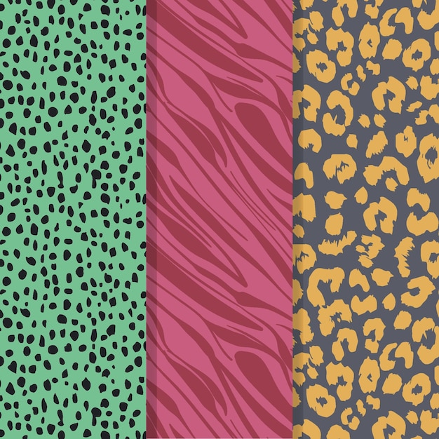 着色された現代の野生動物の毛皮のパターン