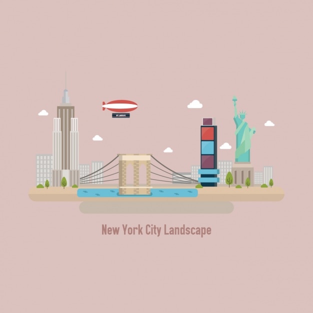 Free Vector coloured new york landscape
