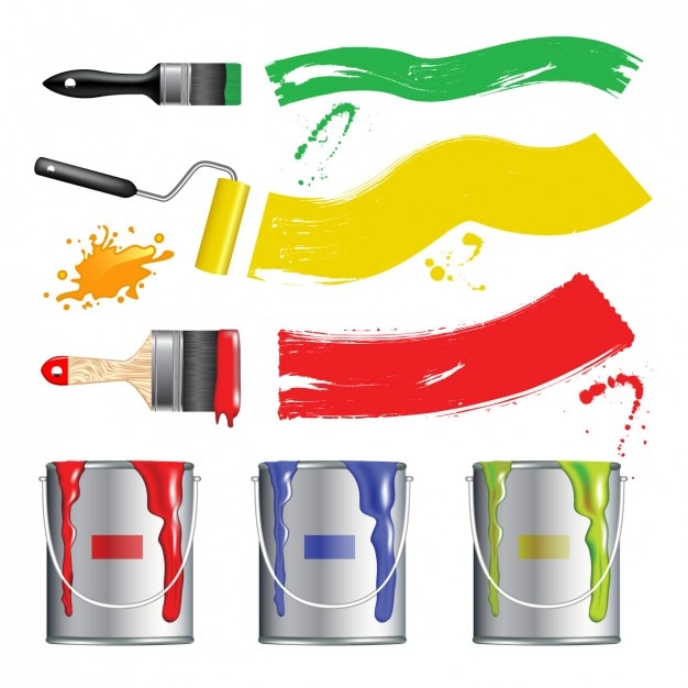 Coloured paint buckets design