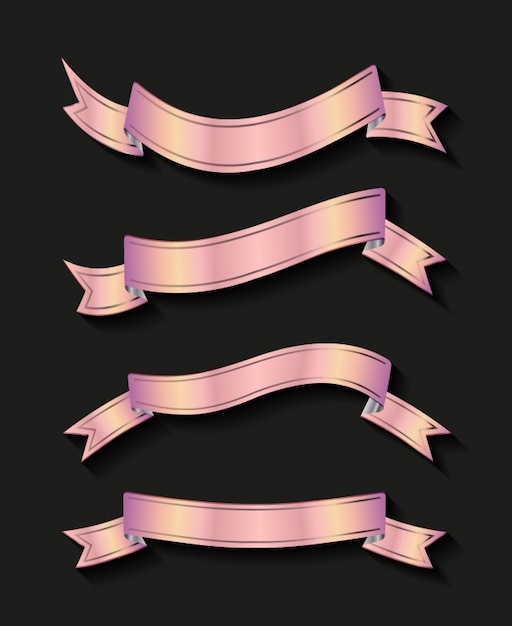 Free vector coloured ribbons collection