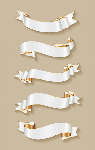 Free vector coloured ribbons collection