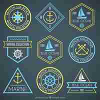 Free vector coloured sailing badges