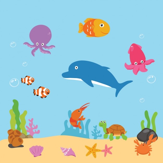 Coloured sealife background