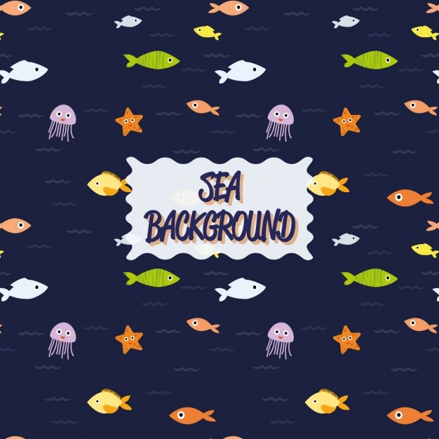 Free Vector coloured sealife background