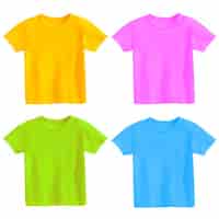 Бесплатное векторное изображение Коллекция цветные рубашки