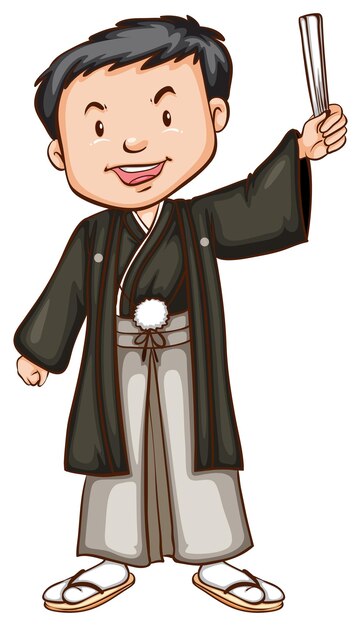 a coloured sketch of an asian
